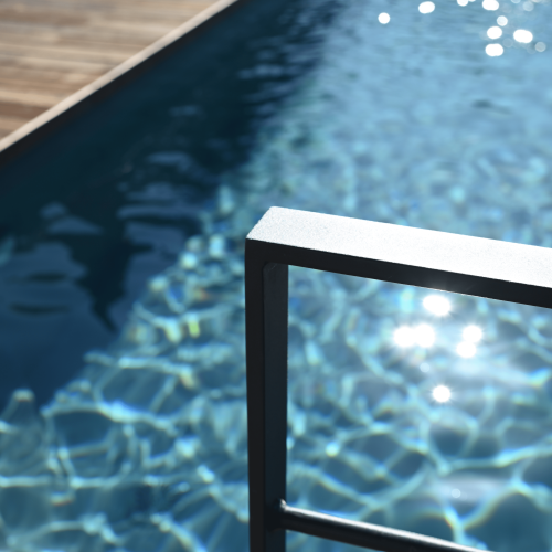 Piscine avec liner gris anthracite à Montpellier dans l'Hérault.